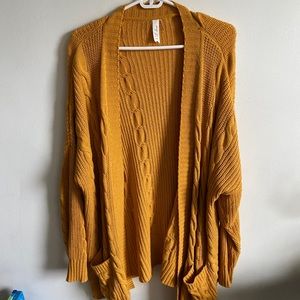 Oversized mustard cardigan